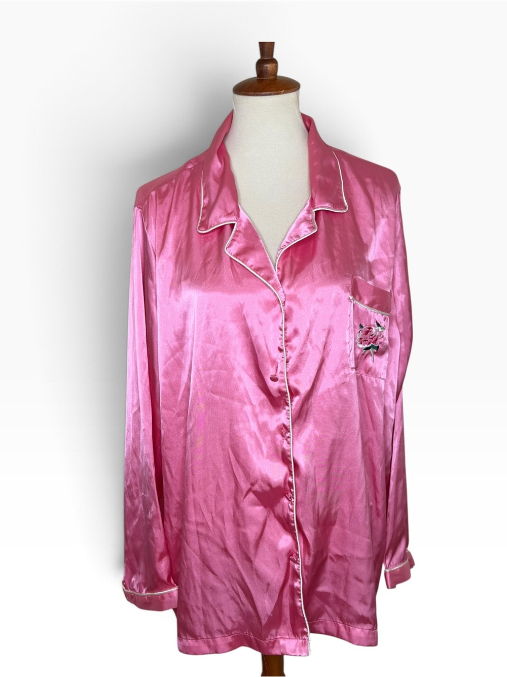 Vintage Y2K 2-Piece Pajama Set with Rose